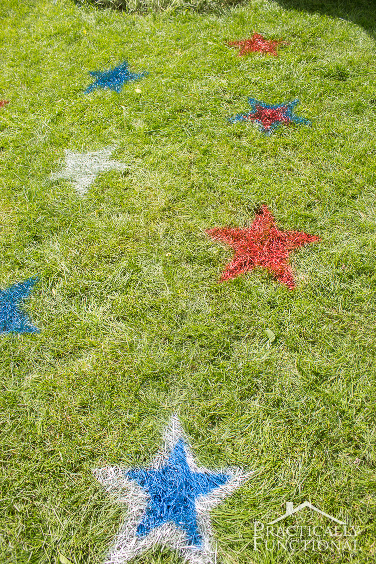 4th Of July Spray Painted Lawn Stars