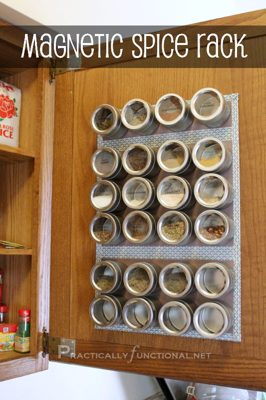 Spices With A Magnetic Spice Rack, Inside Cabinet Spice Rack