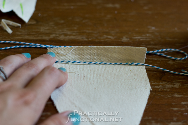 DIY No Sew Summer Flower Bunting - Gluing it together