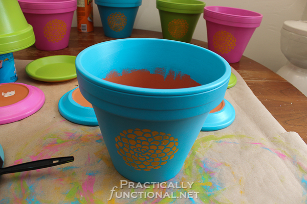 How To Seal Painted Flower Pots - Paint an inch or two down the inside as well