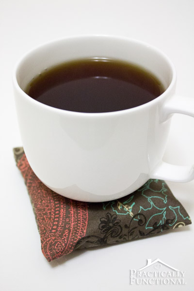 Make your own scented hot pad coasters - When you set a hot mug on it, the heat releases the scents! Perfect gift for any coffee or tea lover!