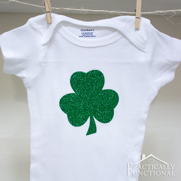 Make your own St. Patricks Day baby onesie in just five minutes!