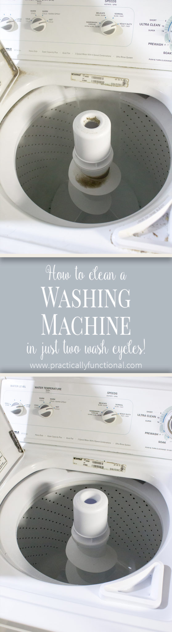 How To Clean A Top Loading Washing Machine With Vinegar And Bleach Practically Functional Pinterest 