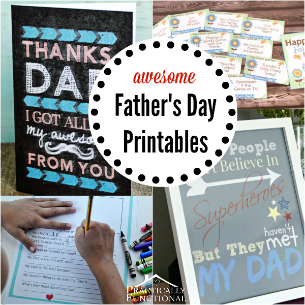 7 free Father's Day printables! Perfect last minute gift for any dad!