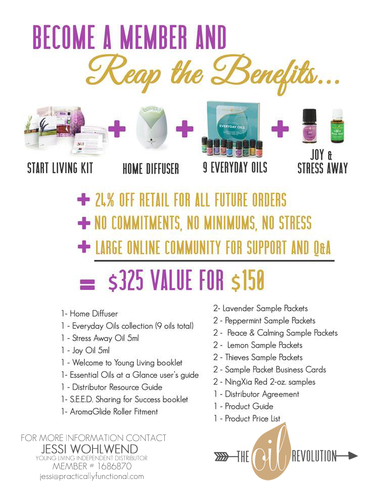 Welcome to the club! Sign up to get Young Living essential oils at 24% off for forever, and get all this as well at a huge discount! https://practicallyfunctional.com/young-living-member-sign-up/