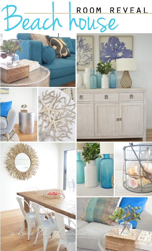 Beautiful beach house room reveal by A house full of sunshine for Practically Functional!