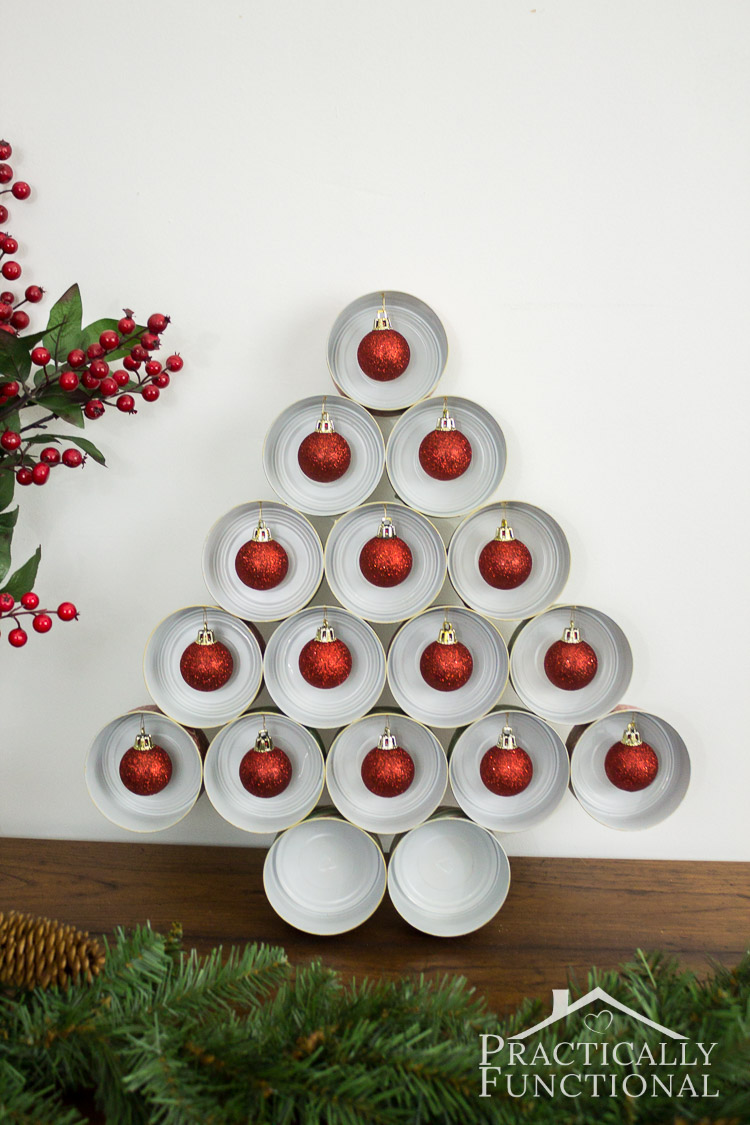 Recycled Tin Can Christmas Tree For Under $5! || Practically Functional