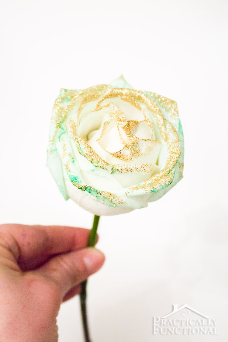 How to make green roses for St. Patrick's Day! All you need is food coloring!