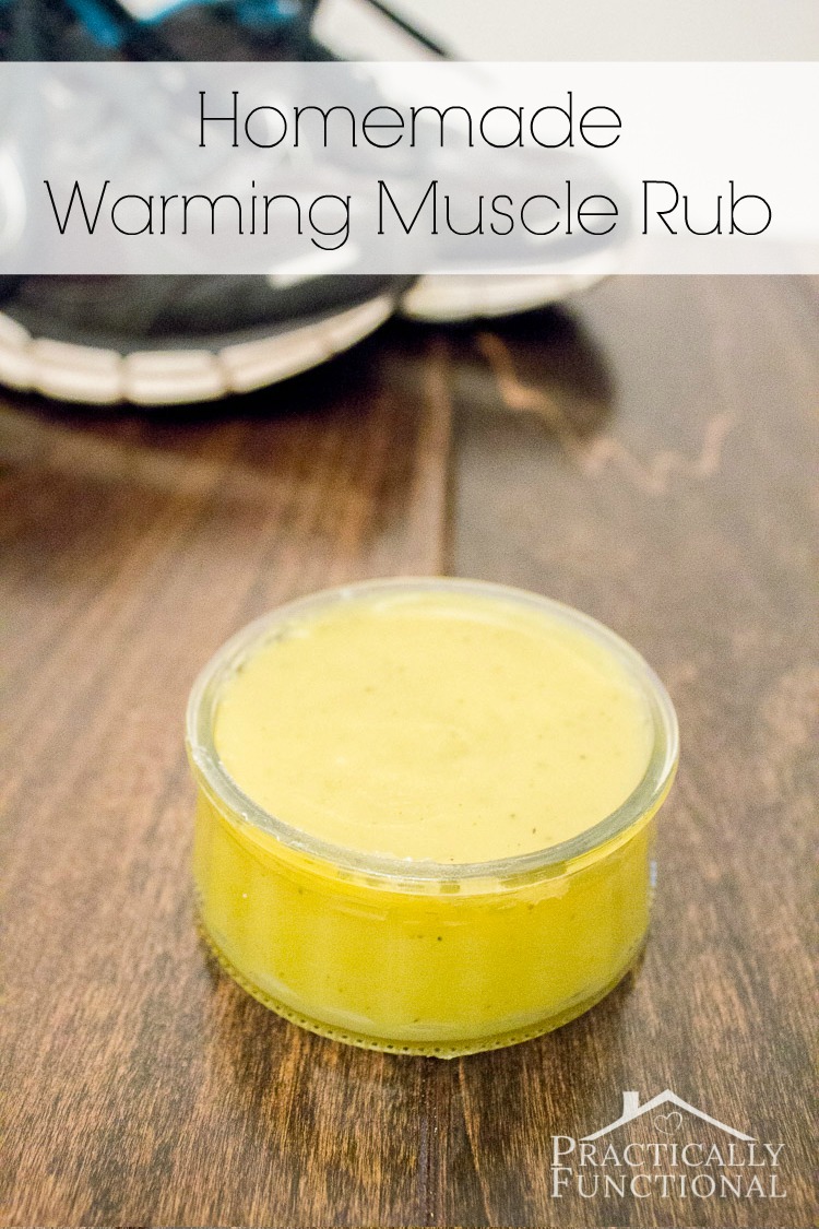 This homemade warming muscle rub is perfect for sore achy muscles! Like IcyHot or Bengay but it doesn't smell bad!