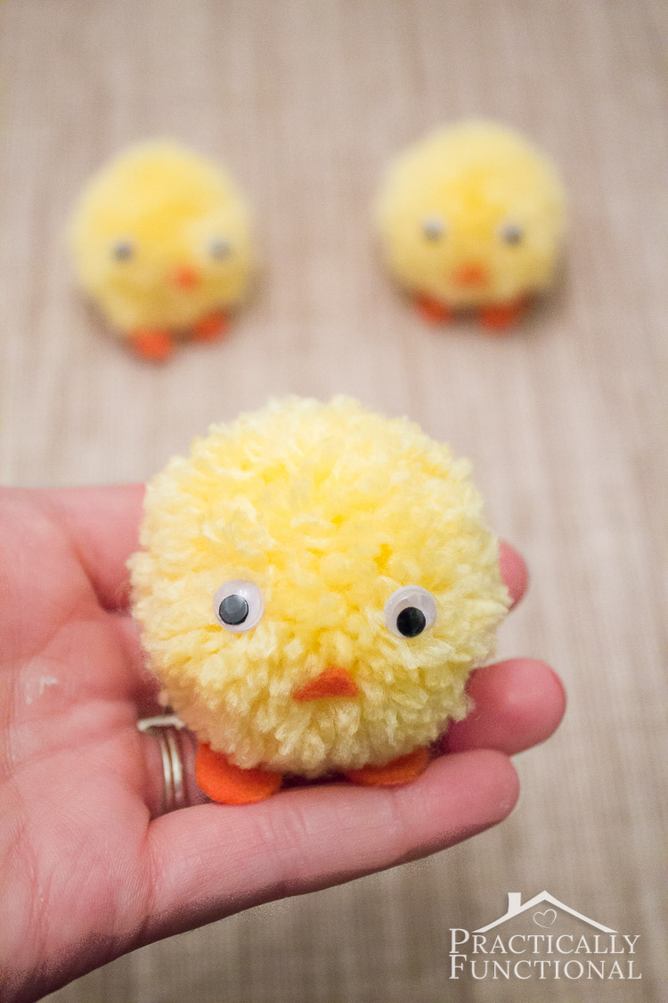 Pom Pom Chicks For Easter Practically Functional