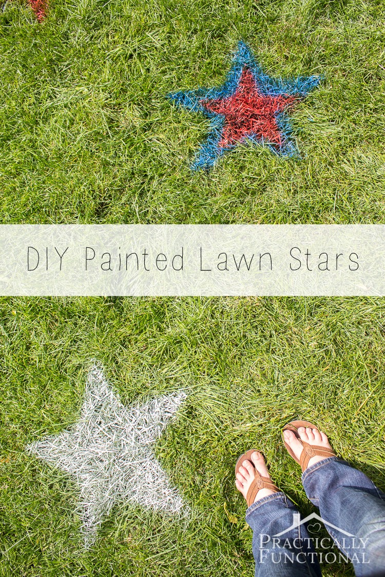 These spray painted lawn stars are the perfect outdoor 4th of July decorations! They're so quick and easy to do!