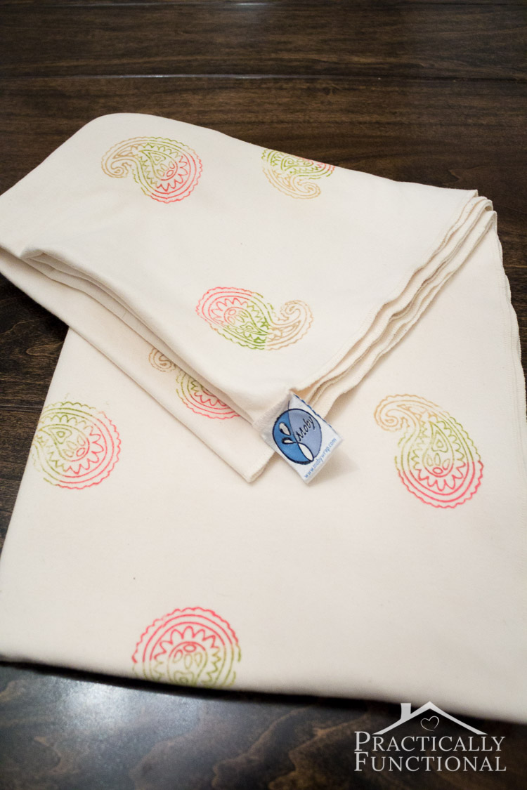 Turn a plain Moby wrap into a gorgeous customized wrap with fabric ink and stamps; so easy to do!