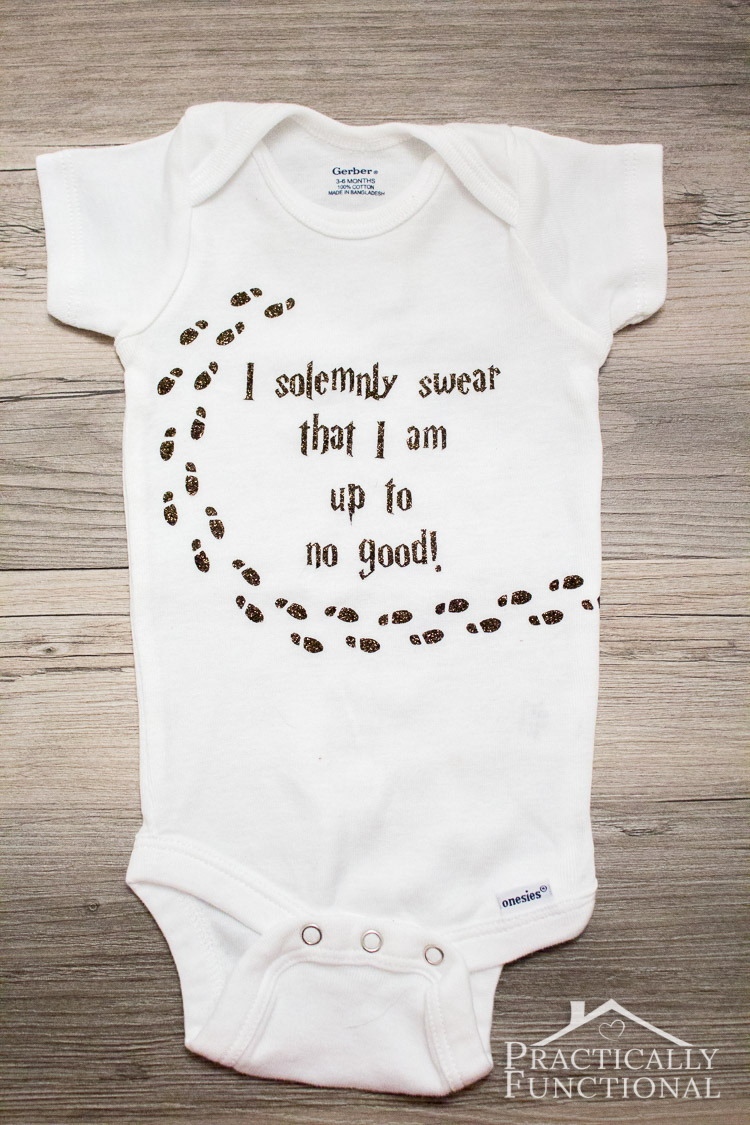 Super cute Harry Potter onesie! Make your own using this tutorial, or find them in her Etsy shop!