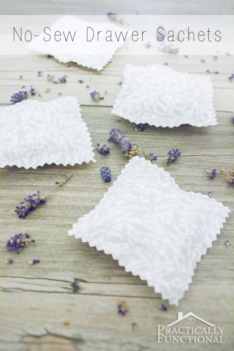 Make your own no-sew drawer sachets in any scent; perfect quick and easy handmade gift idea!