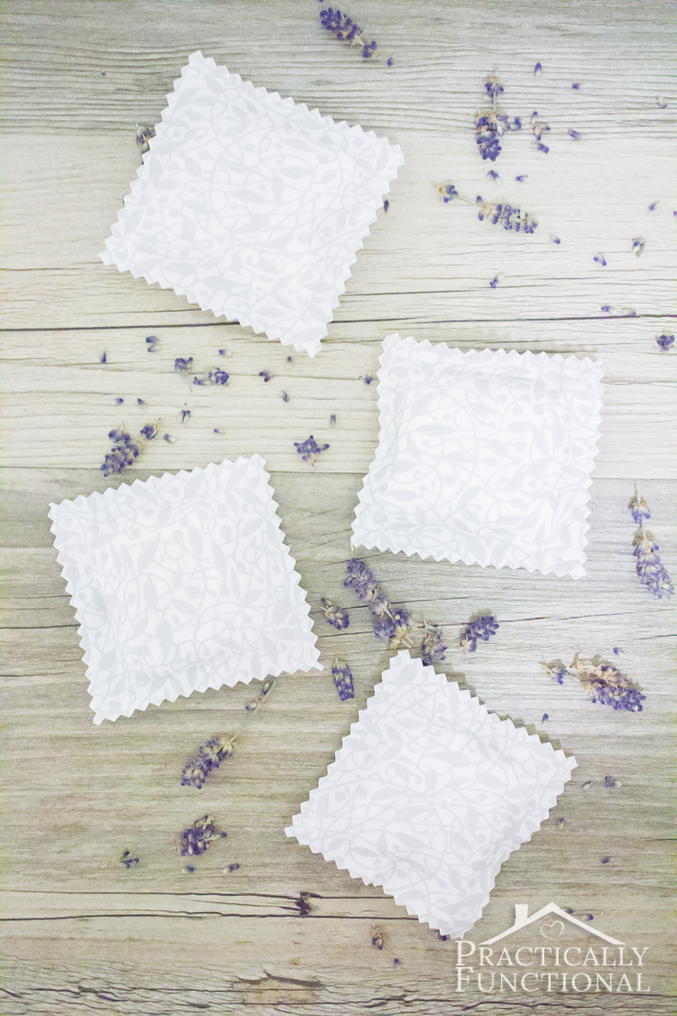 Make your own no-sew drawer sachets in any scent; perfect quick and easy handmade gift idea!