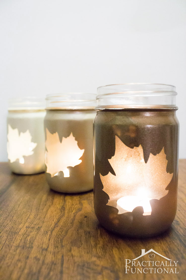 Cute idea to turn mason jars into DIY candle jars, all you need are stickers and spray paint!