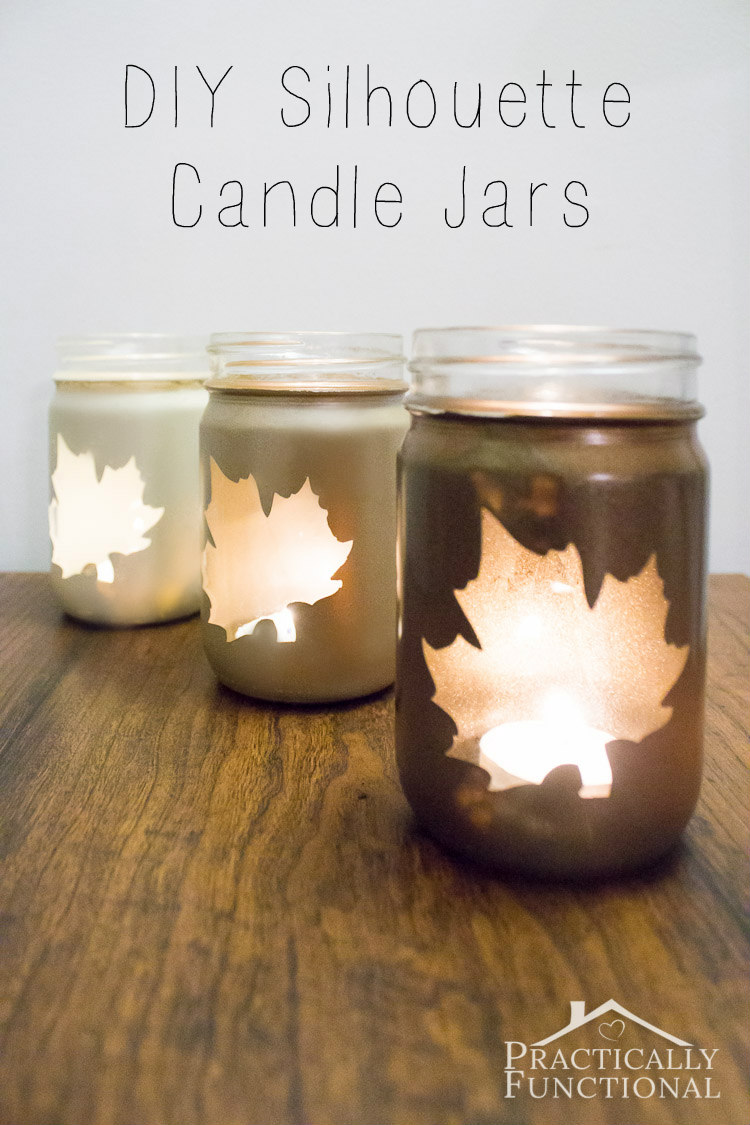 Cute idea to turn mason jars into DIY candle jars, all you need are stickers and spray paint!
