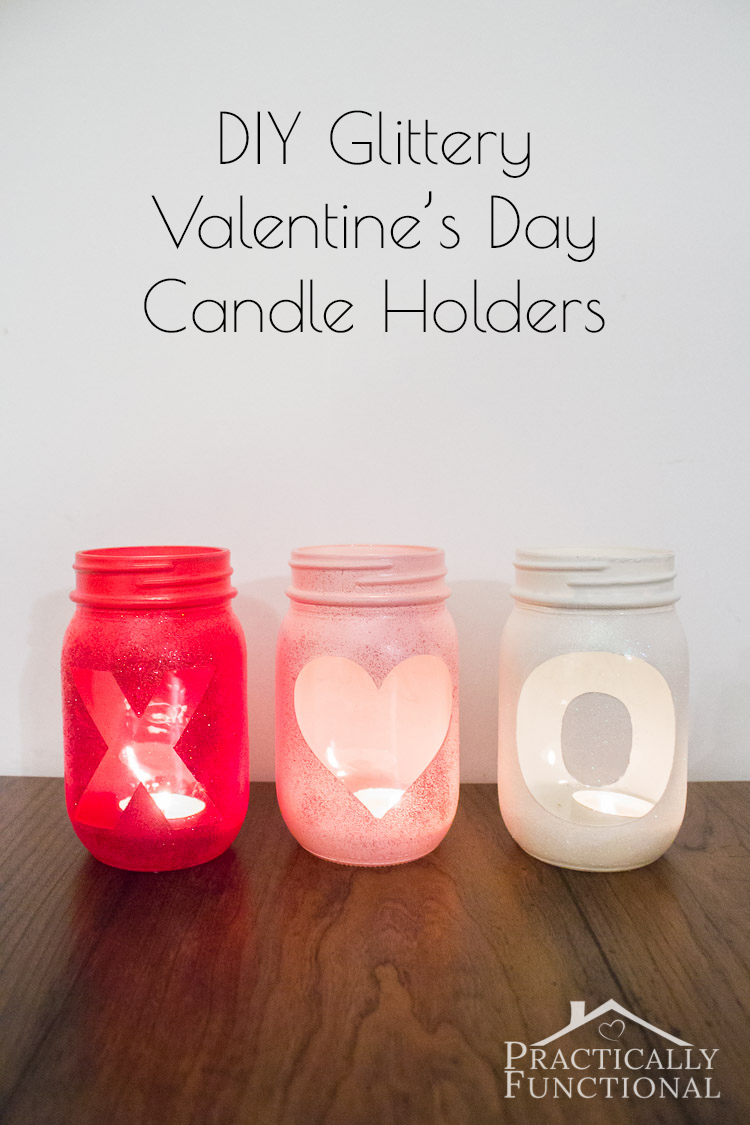 These cute glittery Valentine's Day votive candle holders are a great addition to your Valentine's Day decor, and they're so easy to make!