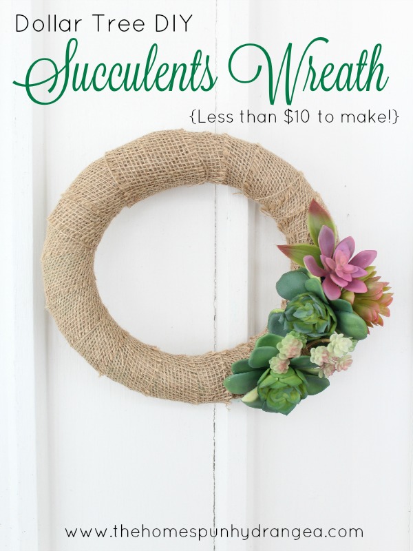 Dollar Tree Succulent Wreath - and 11 other festive DIY spring projects!