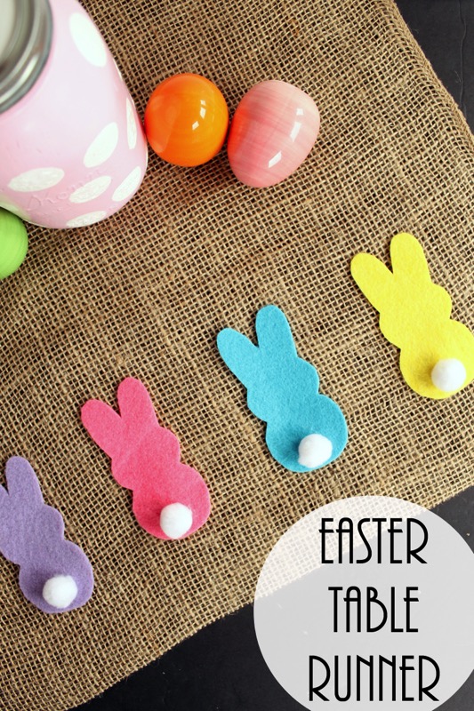 Burlap table runner for Easter - and 14 other awesome Easter crafts!
