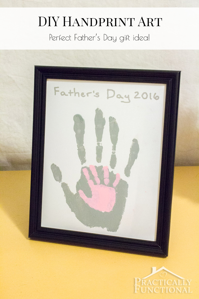 This cute handprint art is a perfect Father's Day gift, and a fun activity for the kids to do with Dad!