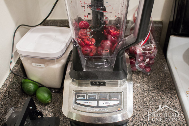 Blend the cherries with limeade