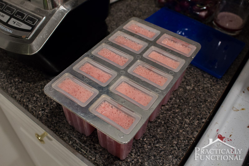 Pour the mixture into popsicle molds and freeze