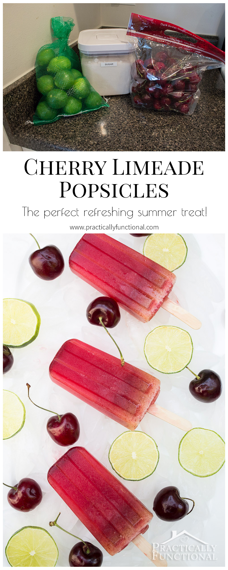 These homemade cherry limeade popsicles are the perfect refreshing summer treat!