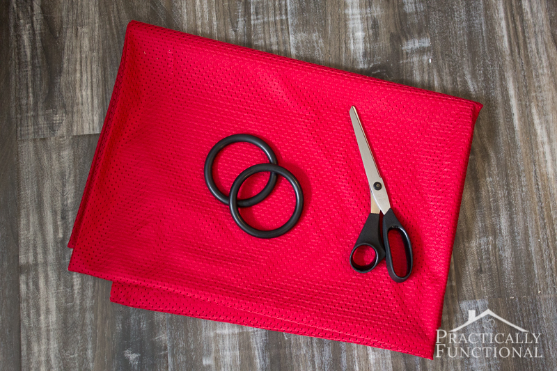 All you need to make a DIY water ring sling is athletic fabric and rings!