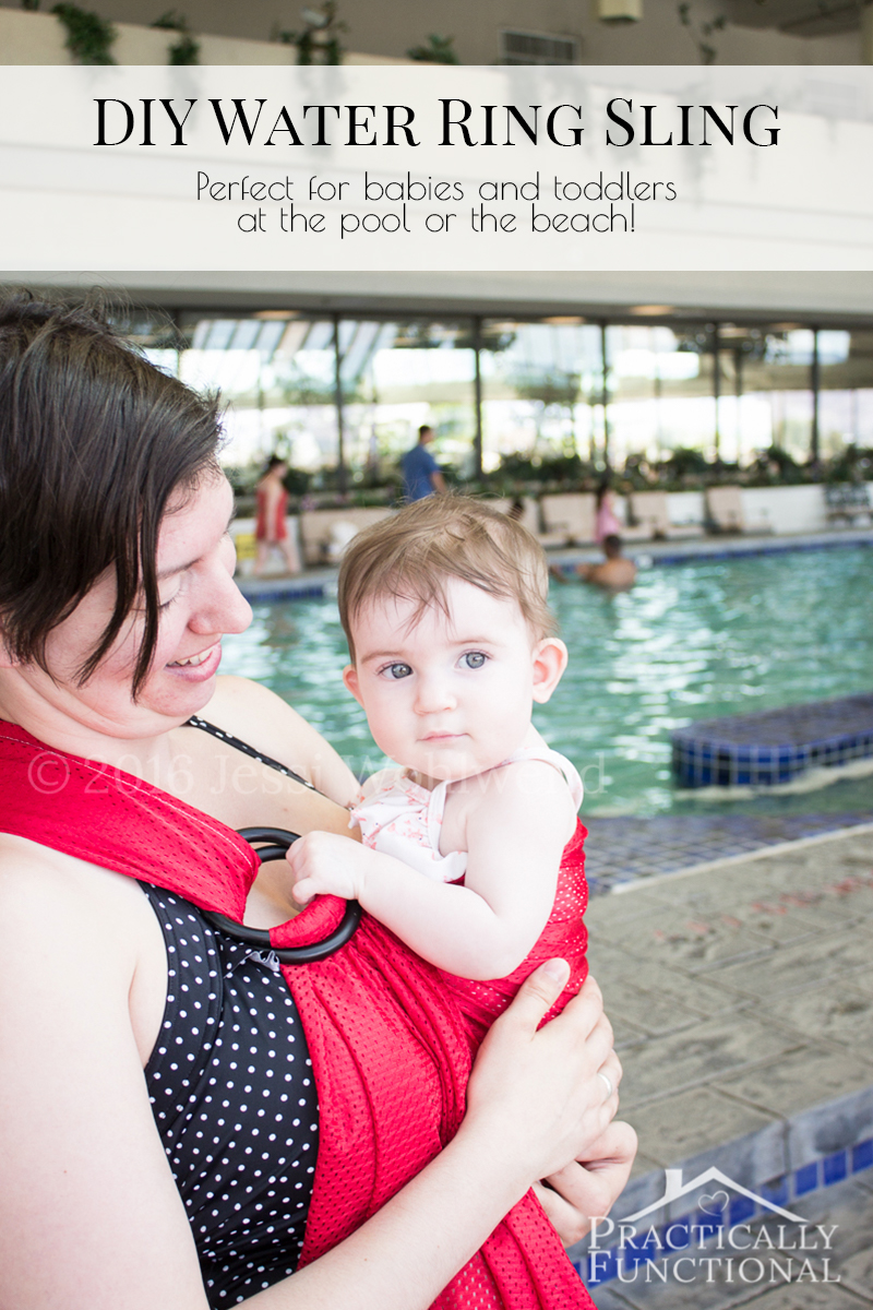 Take your baby or toddler in the pool with you with this DIY water ring sling! Hands-free and worry-free!
