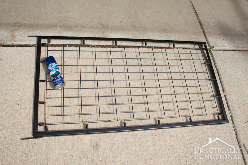 Transform an old crib spring into a functional laundry room accessory with a coat of spray paint!