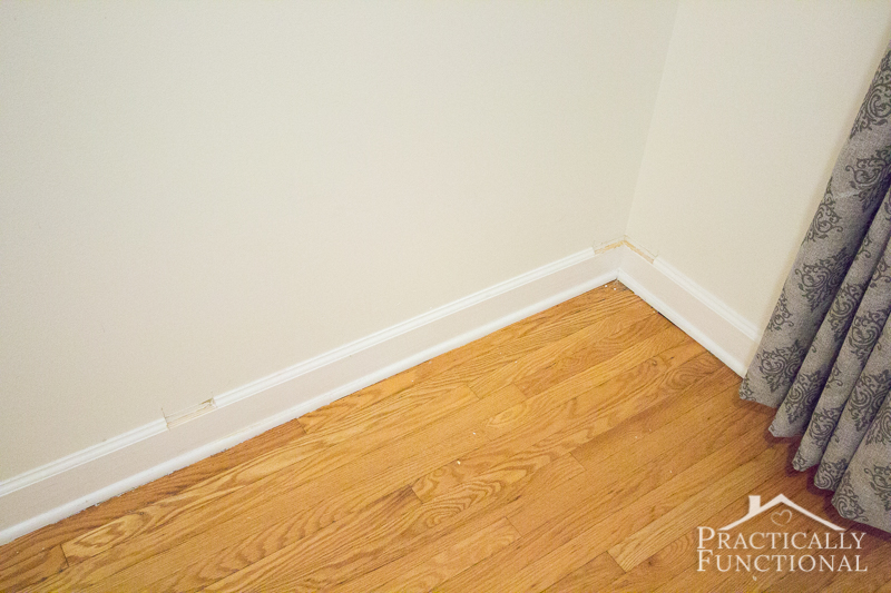 When doing DIY wainscoting it s easiest to trim a slot for the vertical boards into the baseboard