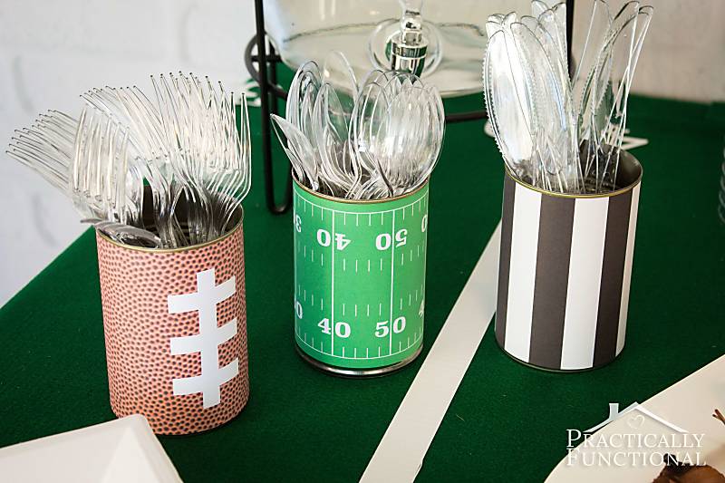 Great football party ideas! Food and football themed decorations for any super bowl party or football themed birthday party!