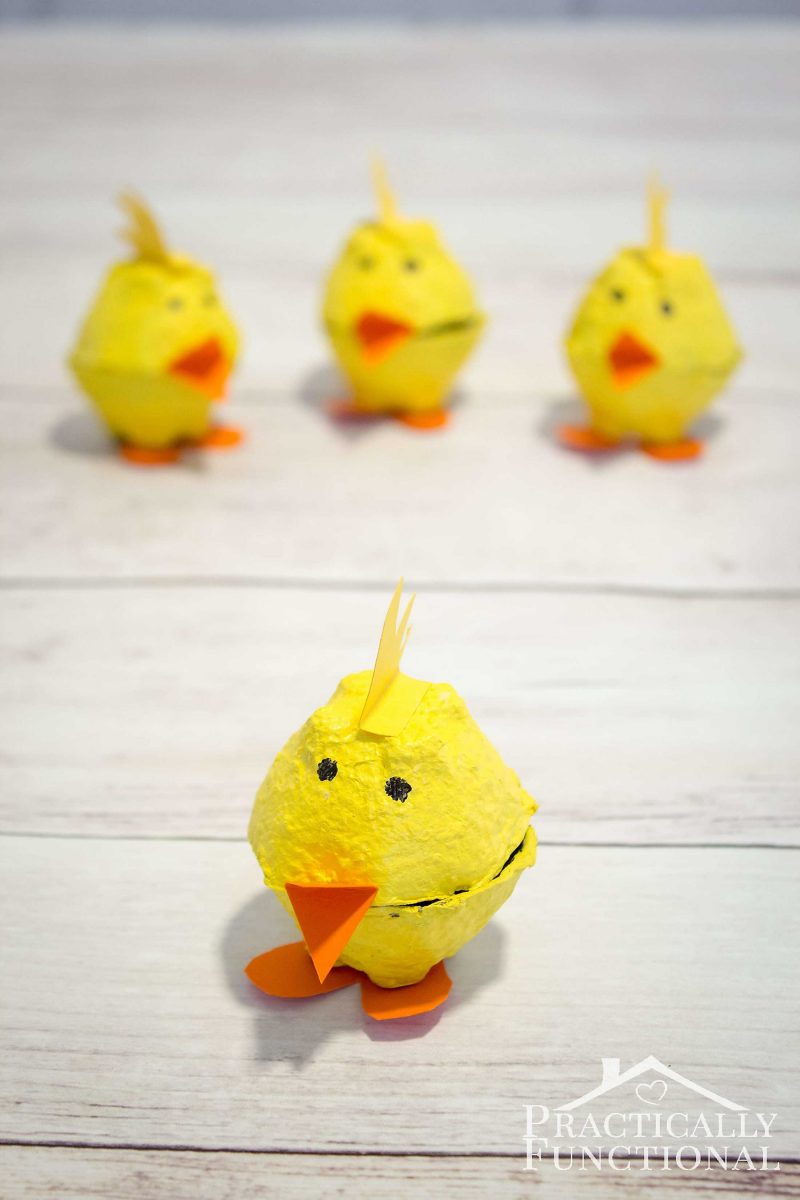 Simple egg carton chicks
