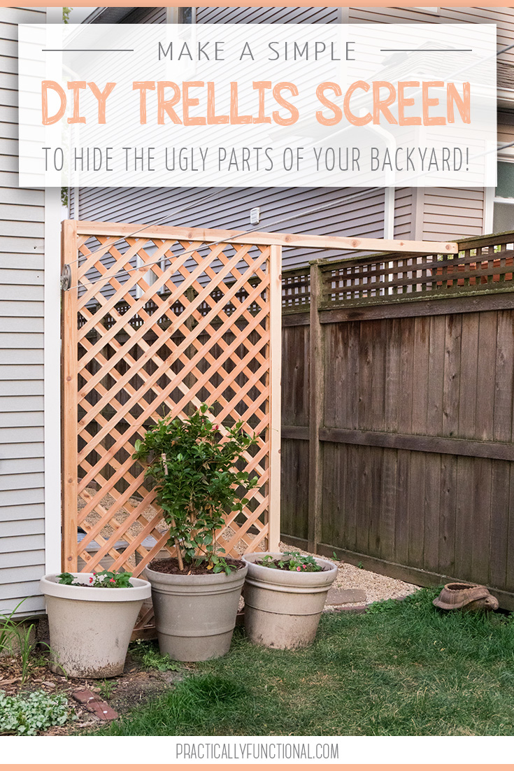 Simple DIY trellis screen to hide ugly areas in your yard