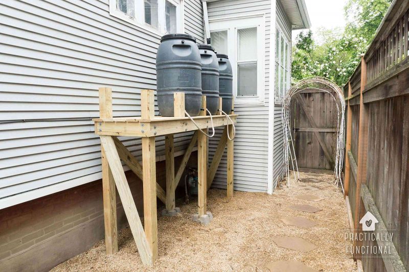 DIY Rain Barrel Stand For Multiple Rain Barrels