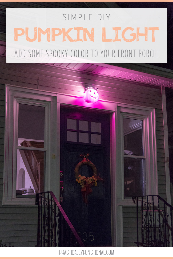DIY pumpkin porch light