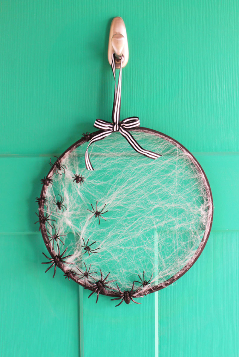 embroidery hoop spider web