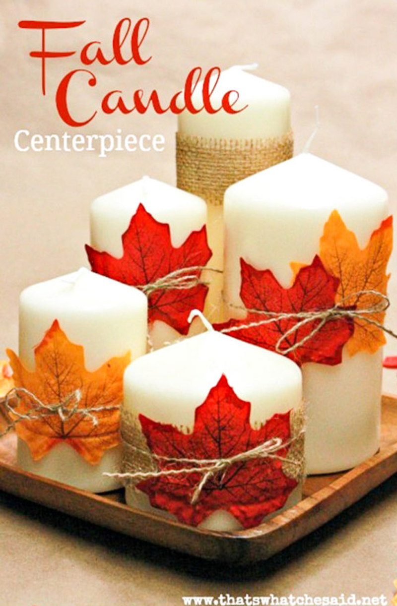 fall candle centerpiece