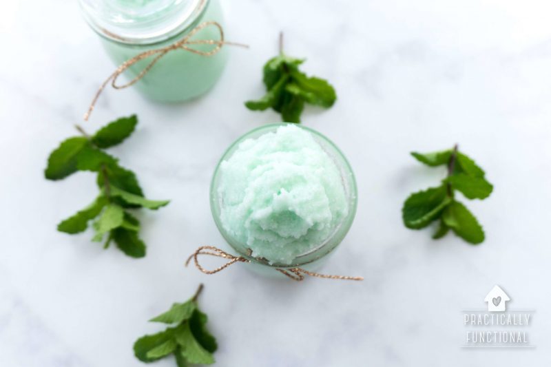 easy homemade mint sugar scrub